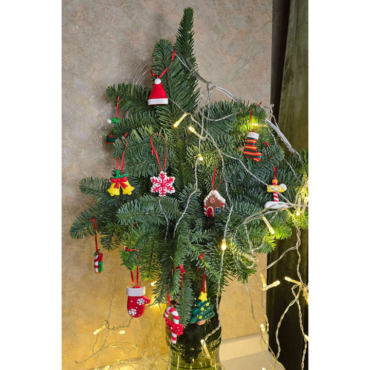 Set of 12 Small Christmas Gingerbread Ornaments. Wizardi Festive Decoration F07-N2-1-W2598