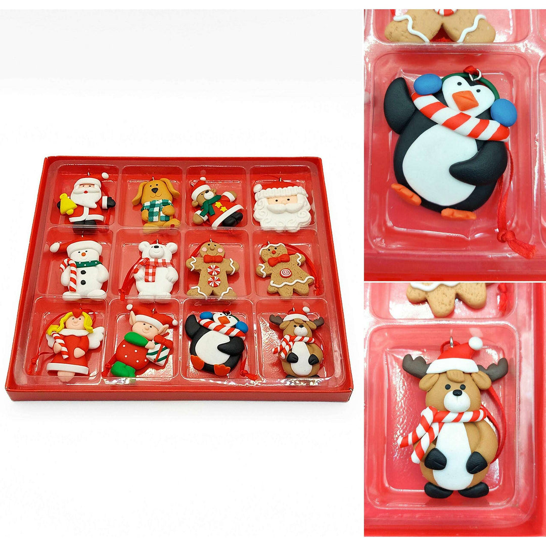 Set of 12 Small Christmas Gingerbread Ornaments. Wizardi Festive Decoration F07-N2-2-W2597
