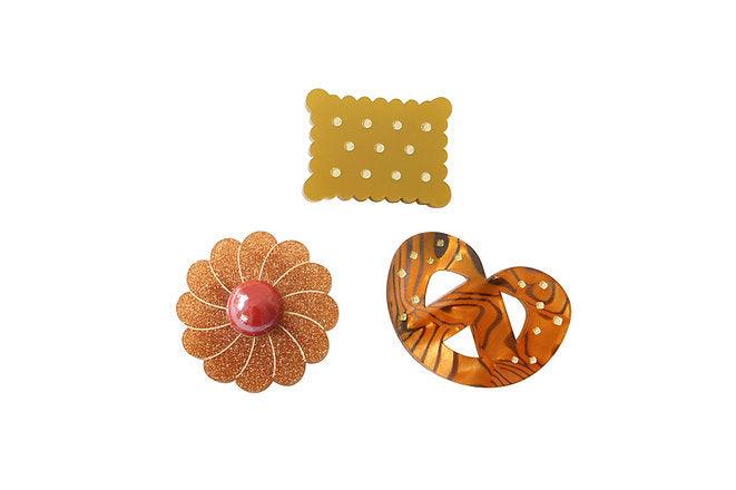 Set of 3 Cookie Brooches by LaliBlue - Quirks!