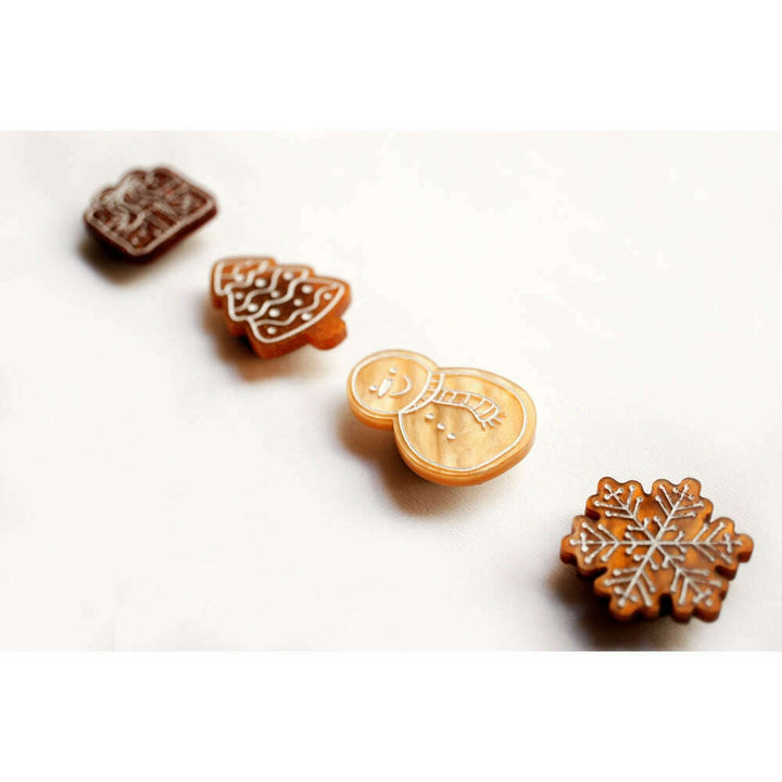Set of 4 Gingerbread Cookie Button Covers by Laliblue – view 2