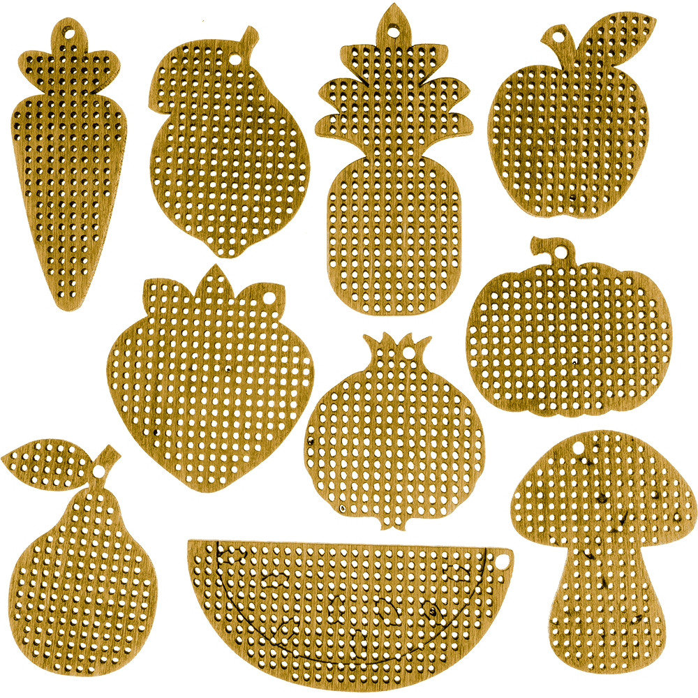 Set of blanks for embroidery on wood FLSW-002