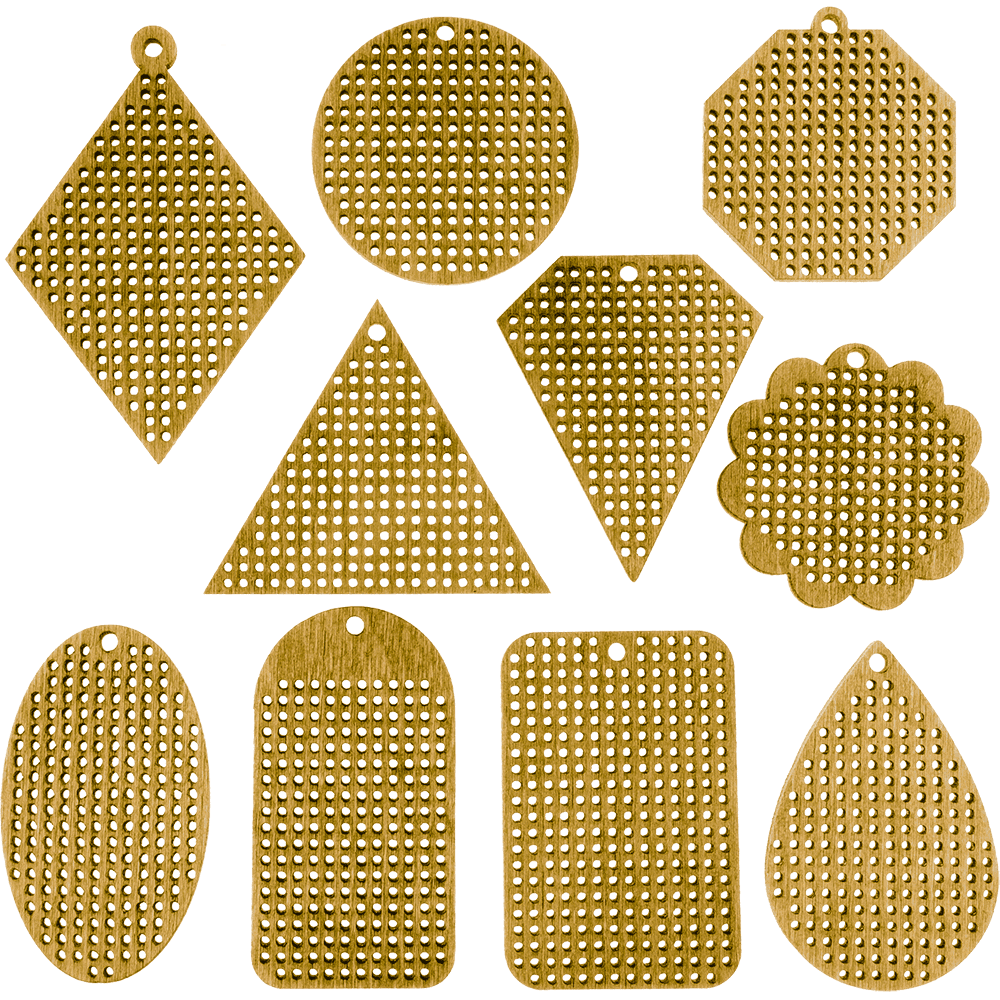Set of blanks for embroidery on wood FLSW-004