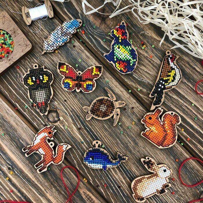 Set of blanks for embroidery on wood FLSW-005