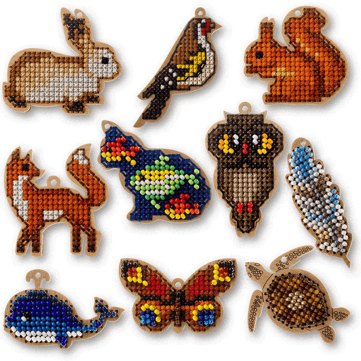 Set of blanks for embroidery on wood FLSW-005