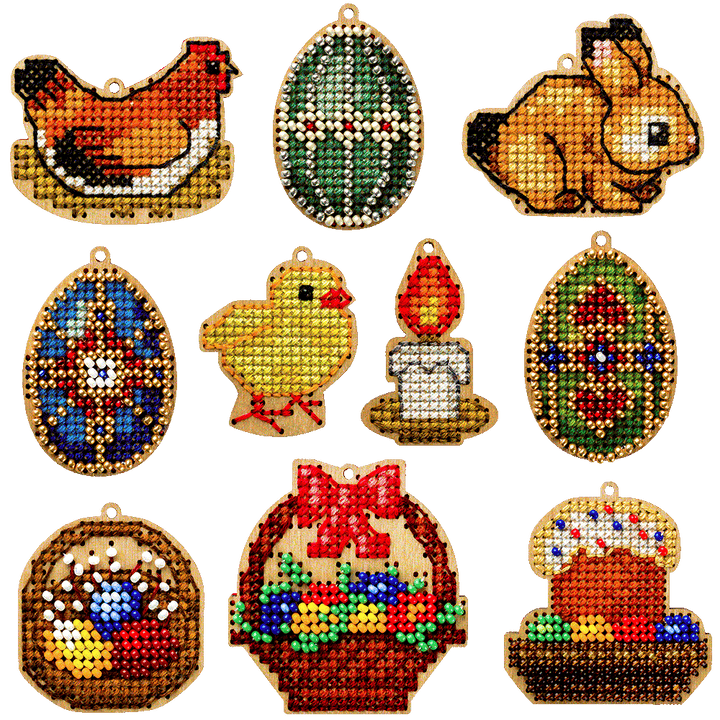 Set of blanks for embroidery on wood FLSW-008