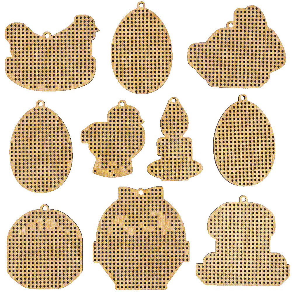 Set of blanks for embroidery on wood FLSW-008