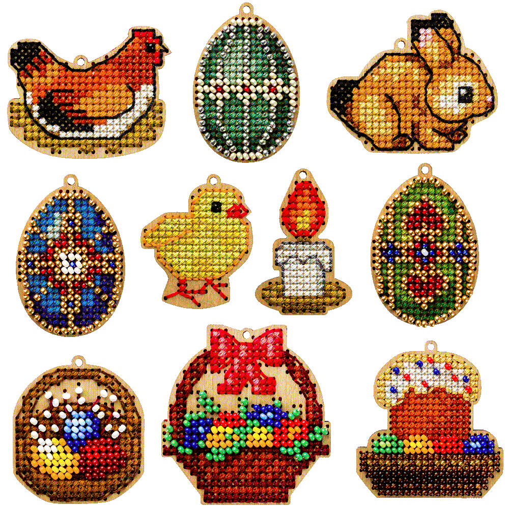 Set of blanks for embroidery on wood FLSW-008