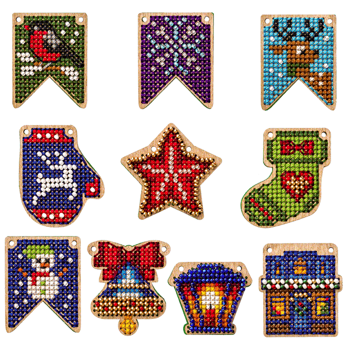 Set of blanks for embroidery on wood FLSW-009