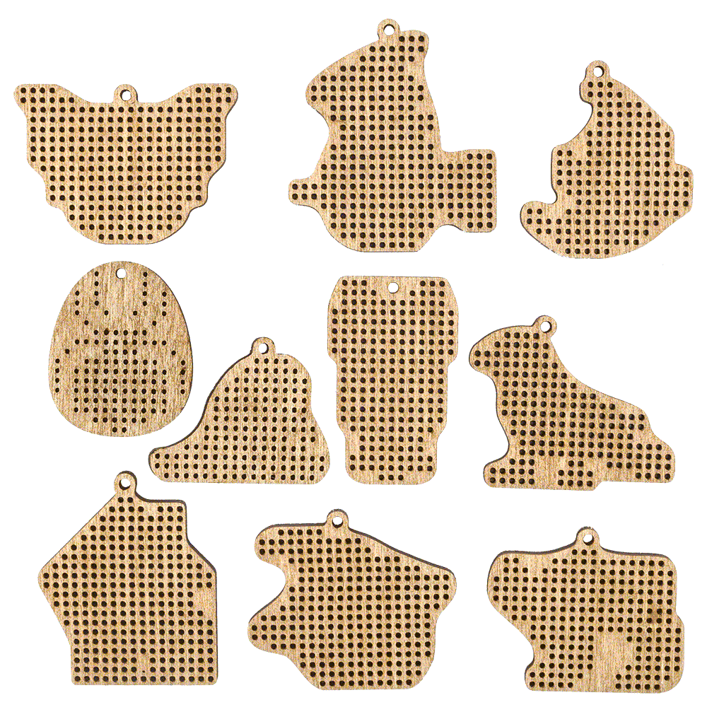 Set of blanks for embroidery on wood FLSW-010