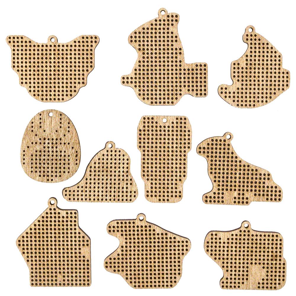Set of blanks for embroidery on wood FLSW-010