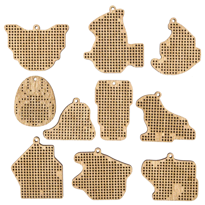 Set of blanks for embroidery on wood FLSW-010