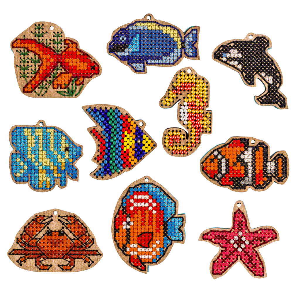 Set of blanks for embroidery on wood FLSW-011