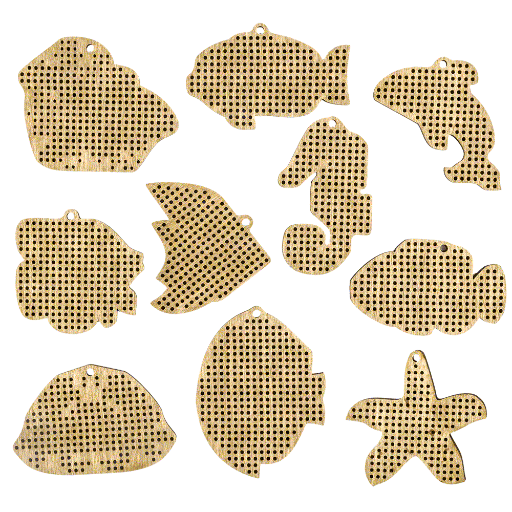 Set of blanks for embroidery on wood FLSW-011