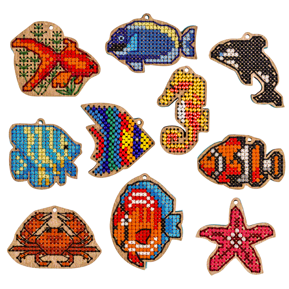 Set of blanks for embroidery on wood FLSW-011
