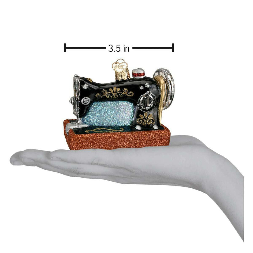Old World Christmas Sewing Machine Blown Glass Ornament