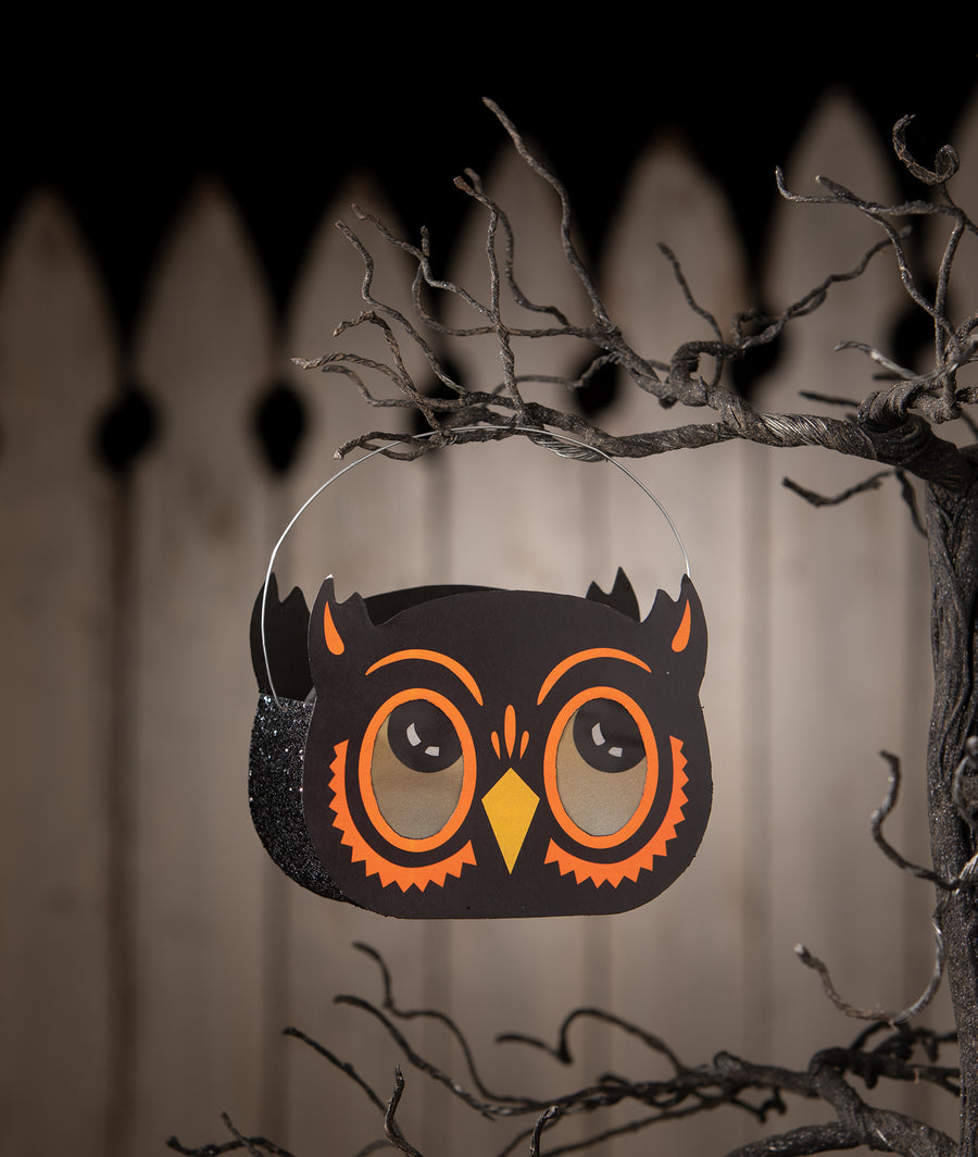 Owl Bucket Luminary by Bethany Lowe Designs, halloween decor