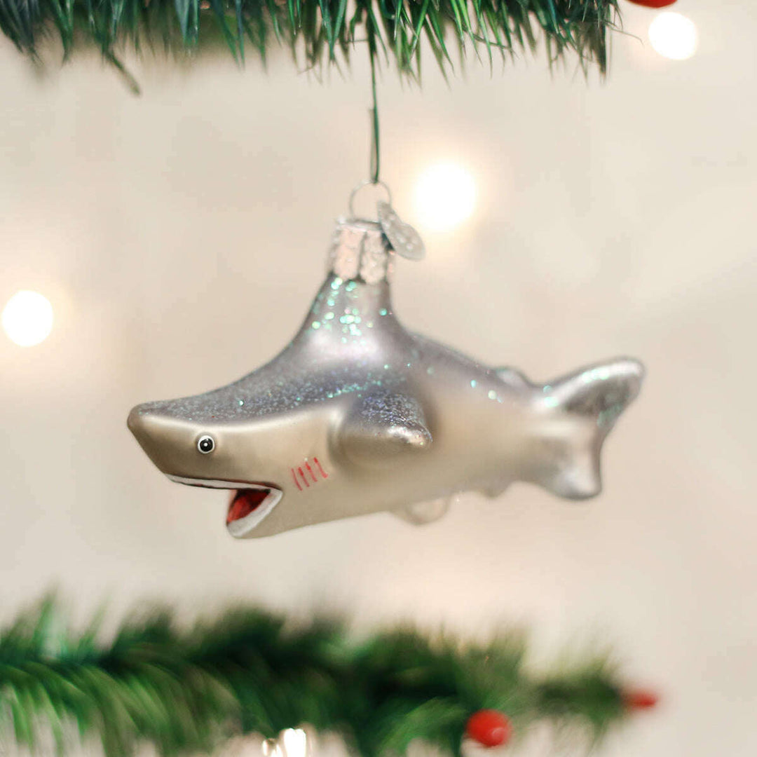 Old World Christmas Shark Blown Glass Ornament
