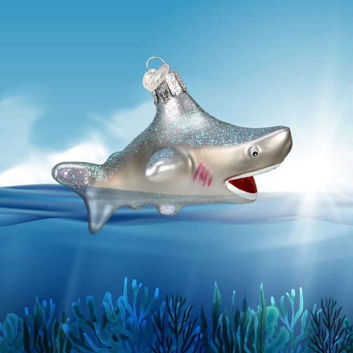 Old World Christmas Shark Blown Glass Ornament