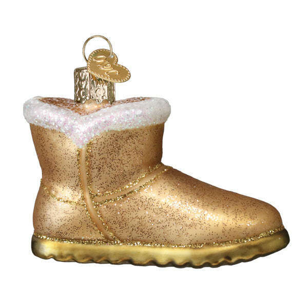 Old World Christmas Sheepskin Boot Blown Glass Ornament