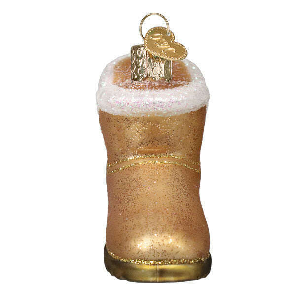 Old World Christmas Sheepskin Boot Blown Glass Ornament