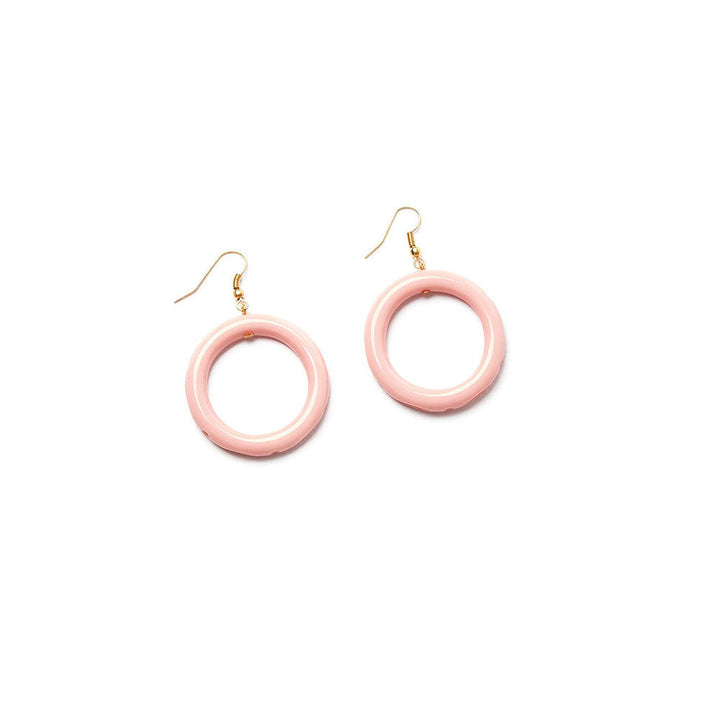 Shell Heavy Carve Drop Hoop Earrings by Splendette image