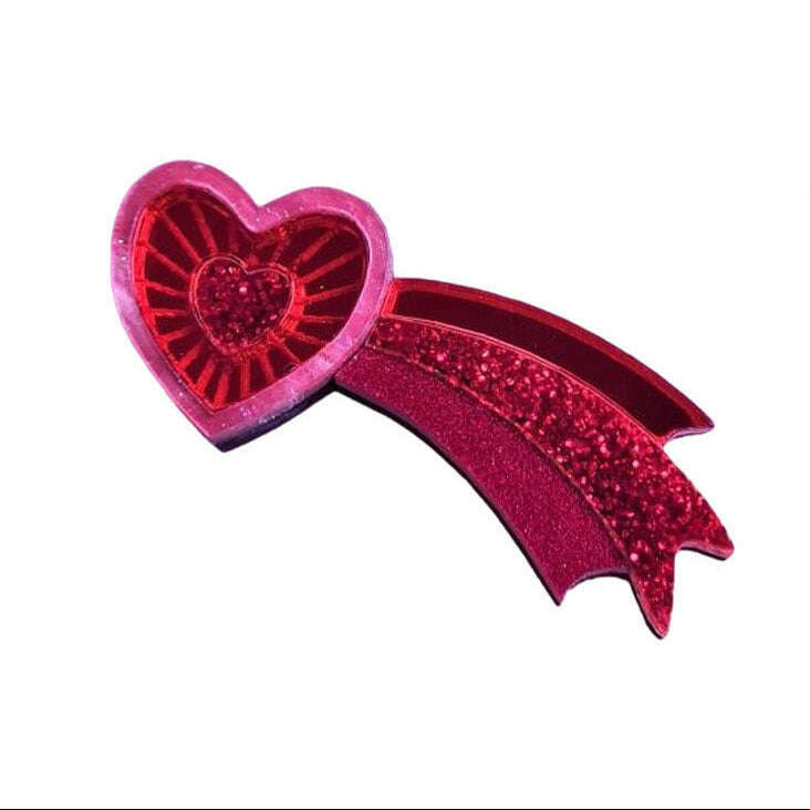 Shooting Heart Pin Brooch by Cherryloco Jewellery 1