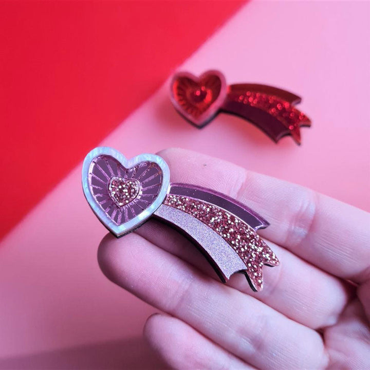 Shooting Heart Pin Brooch by Cherryloco Jewellery 3