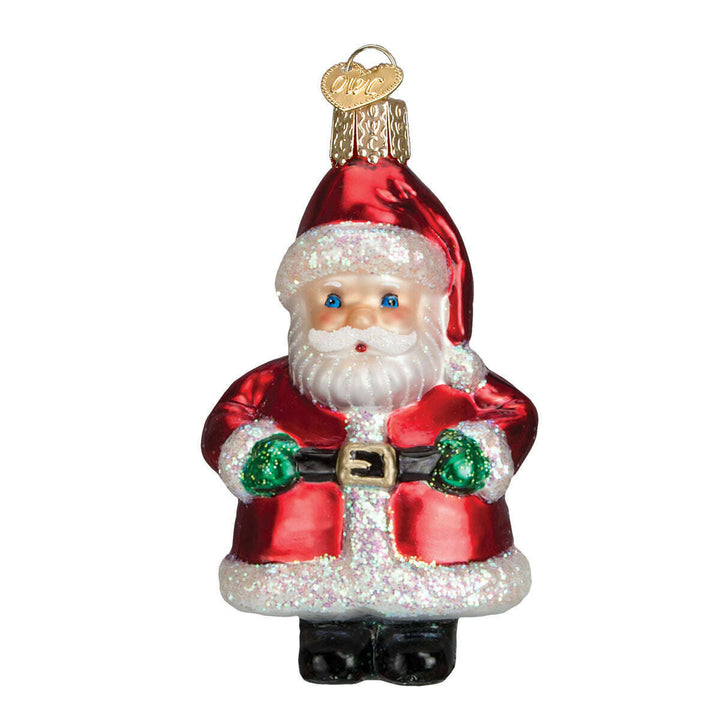 Old World Christmas Short Stuff Santa Blown Glass Ornament