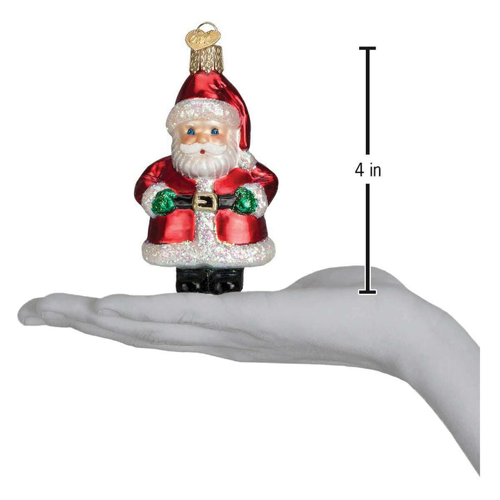 Old World Christmas Short Stuff Santa Blown Glass Ornament