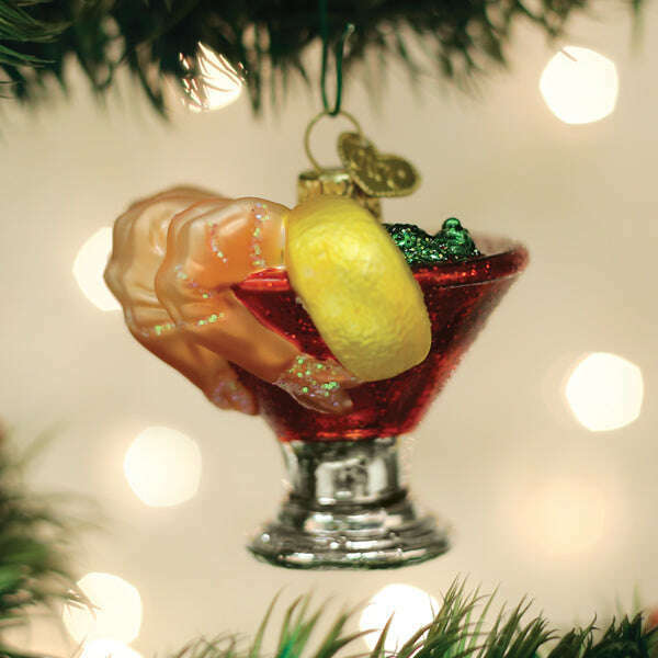 Old World Christmas Shrimp Cocktail Blown Glass Ornament