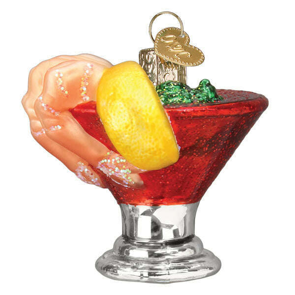 Old World Christmas Shrimp Cocktail Blown Glass Ornament