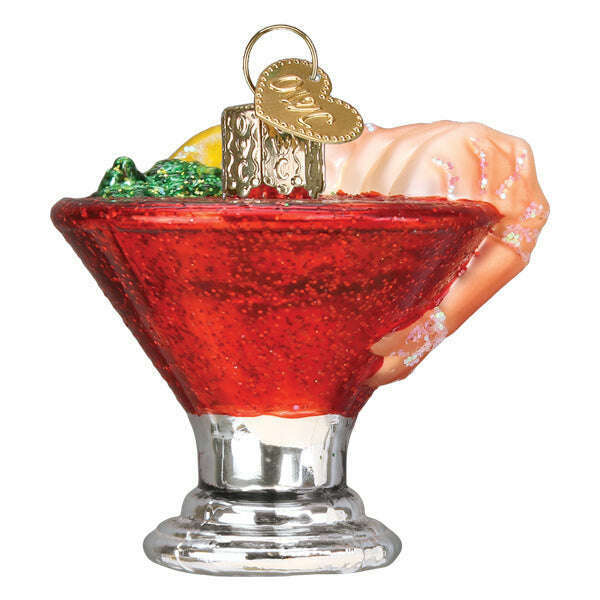 Old World Christmas Shrimp Cocktail Blown Glass Ornament