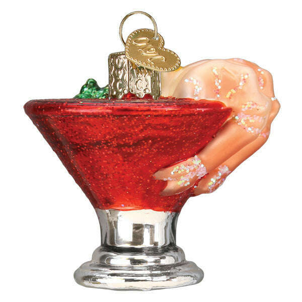 Old World Christmas Shrimp Cocktail Blown Glass Ornament