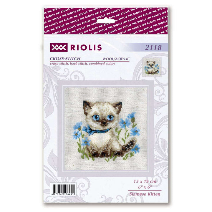 Siamese Kitten R2118 Counted Cross Stitch Kit