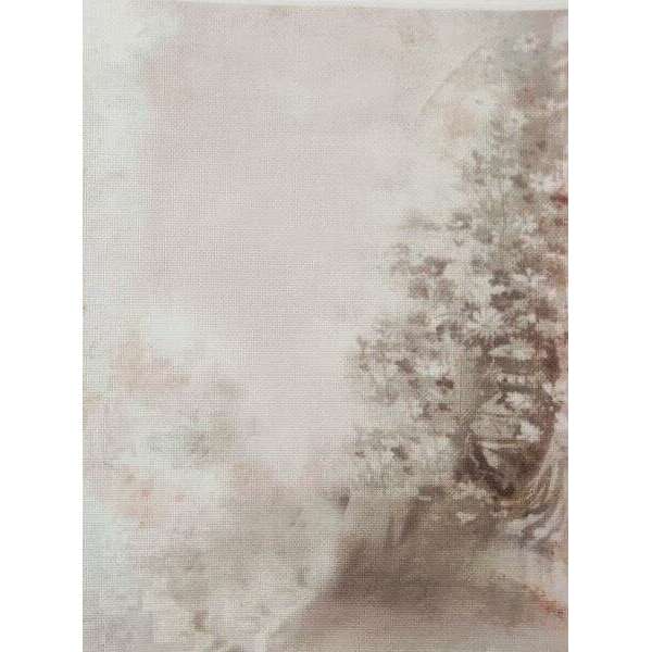 Silent Winter Designer Printed AIDA Fabric. Canvas for embroidery with an applied background  KF-1241A