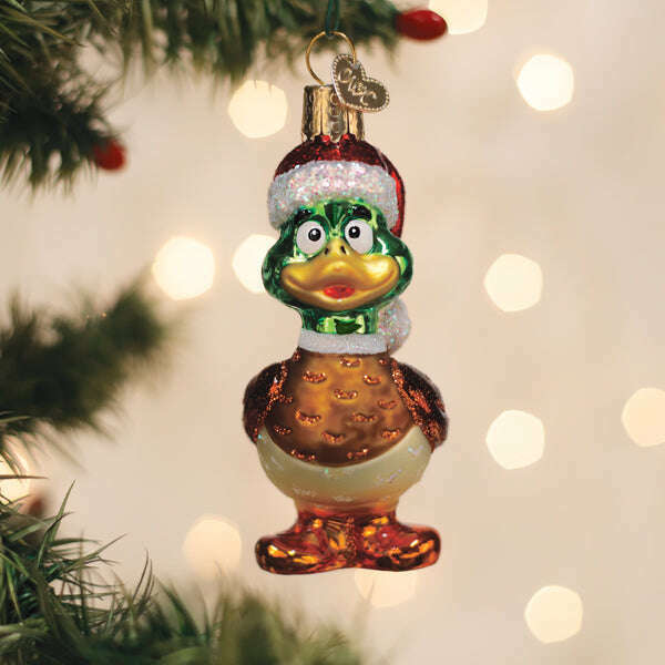 Old World Christmas Silly Santa Duck Blown Glass Ornament