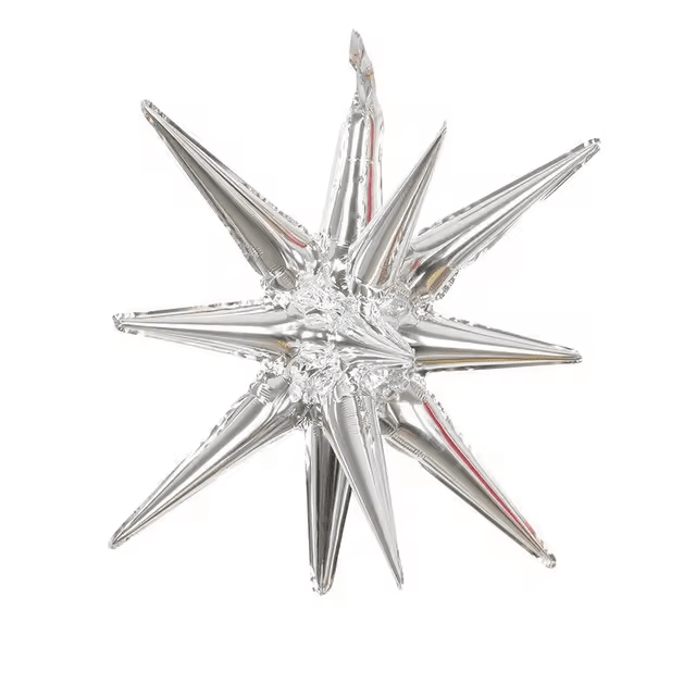 Silver Explosion Star Foil Balloon f F07M1-75 Silver