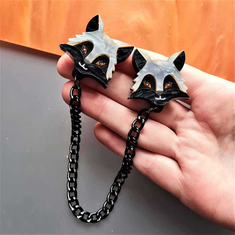 Silver Fox Collar Clips by Cherryloco Jewellery 3