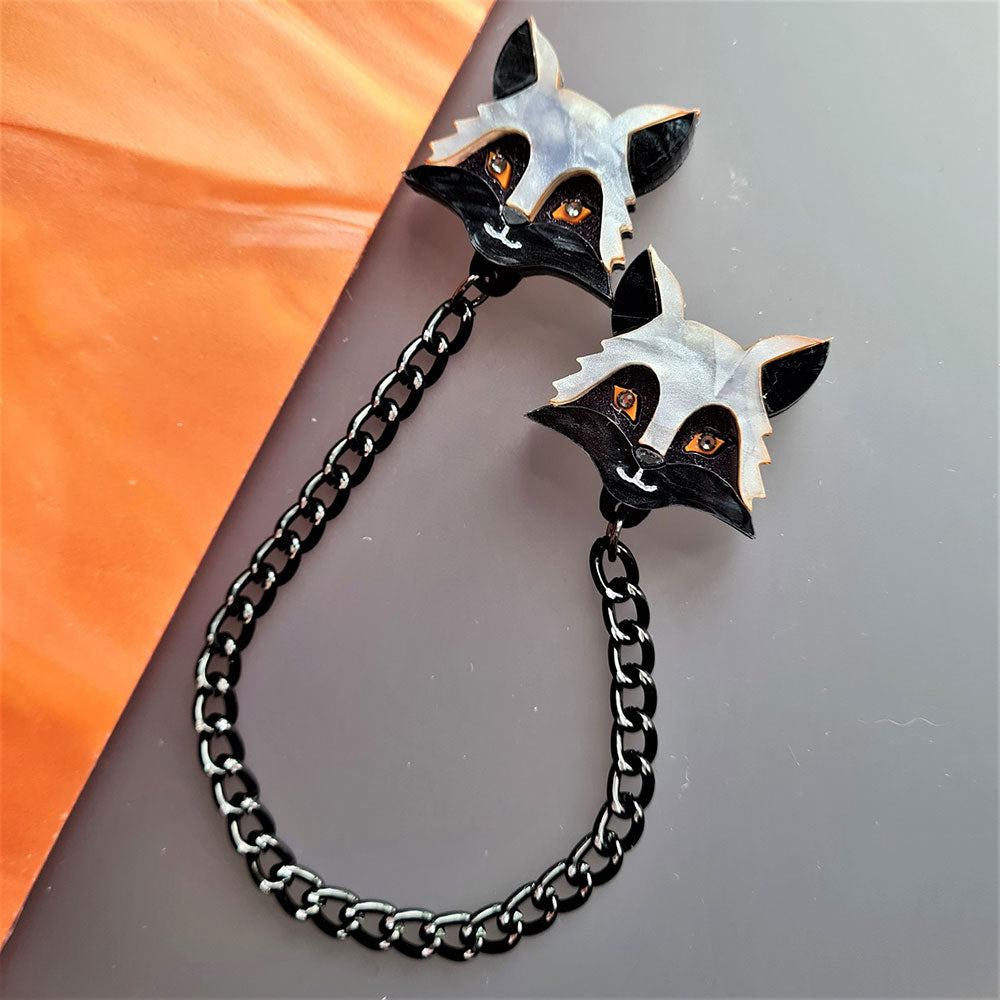 Silver Fox Collar Clips by Cherryloco Jewellery 4