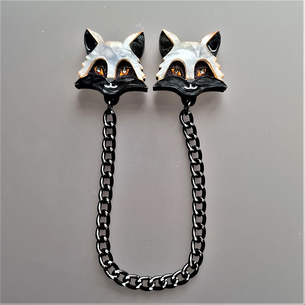 Silver Fox Collar Clips by Cherryloco Jewellery 2