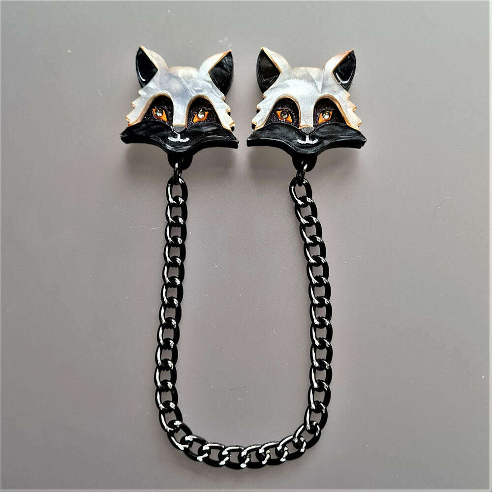 Silver Fox Collar Clips by Cherryloco Jewellery 2