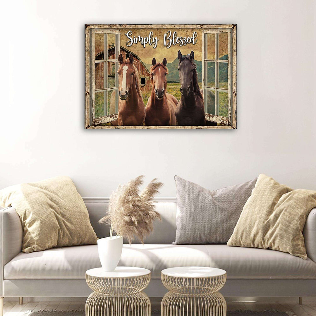 Simply Blessed Amazing Horse Farm Sign