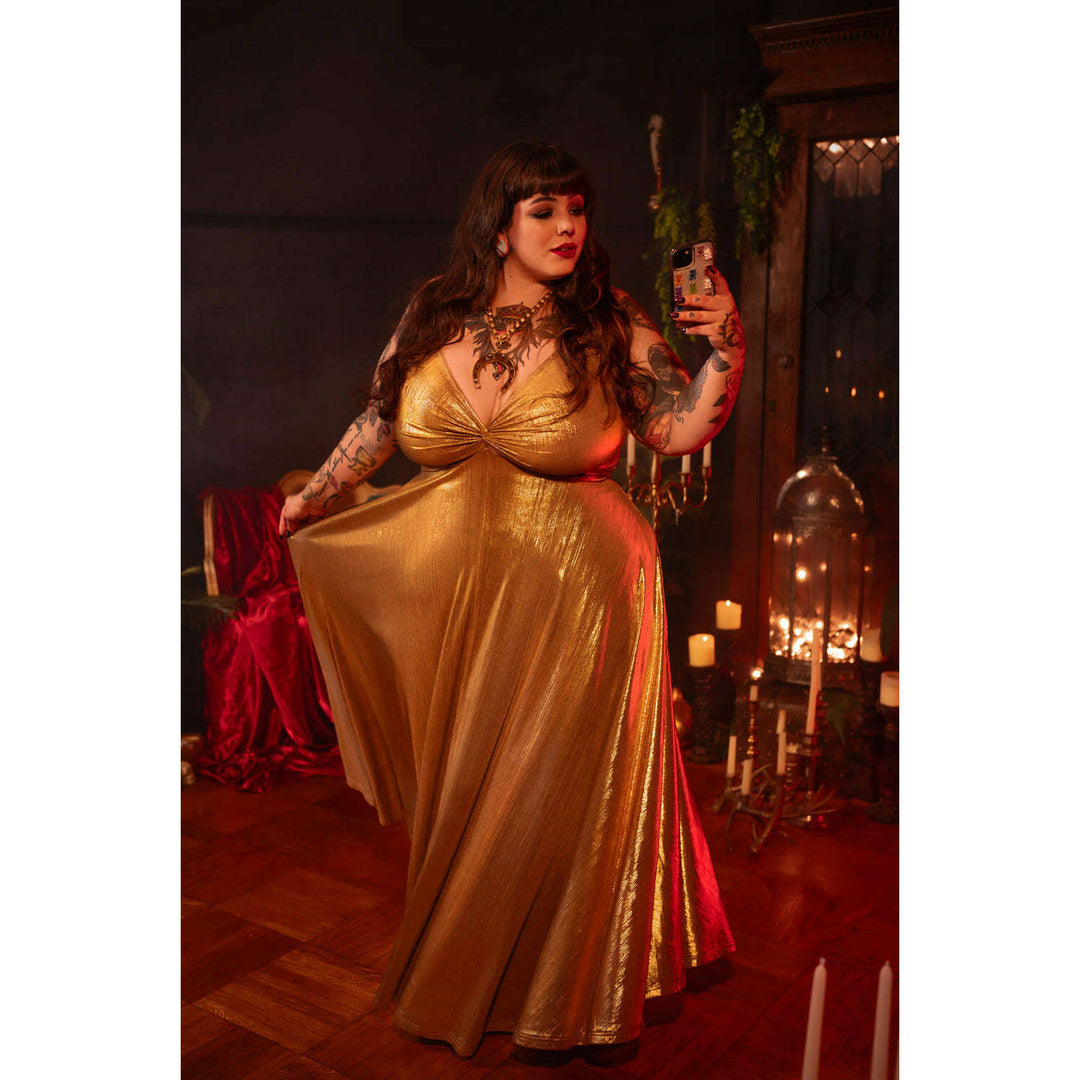 Siren Dress in Liquid Gold