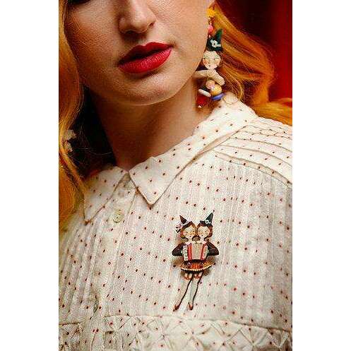 Sister Accordionists Circus Brooch by Laliblue - Quirks!