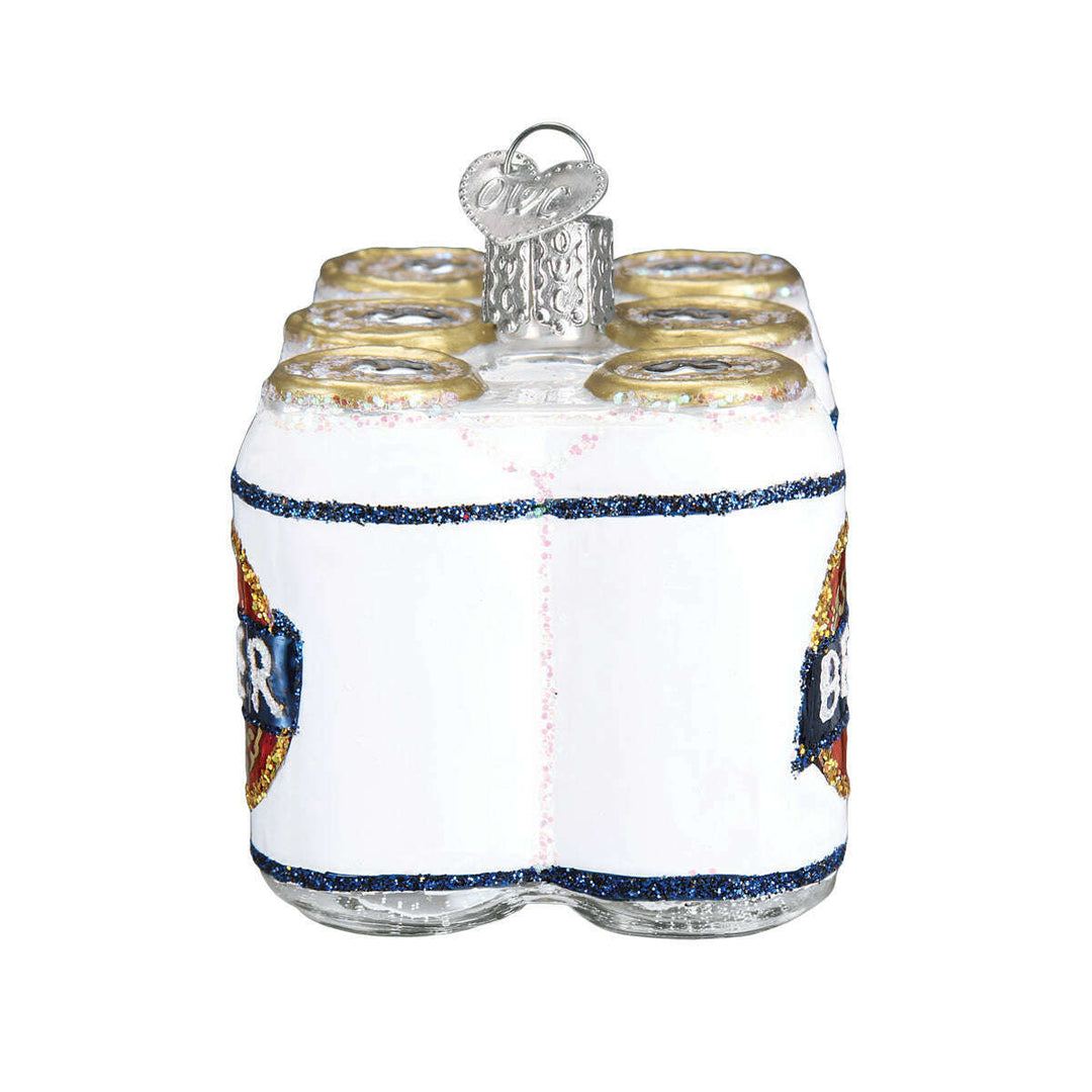 Old World Christmas Six Pack of Beer Blown Glass Ornament