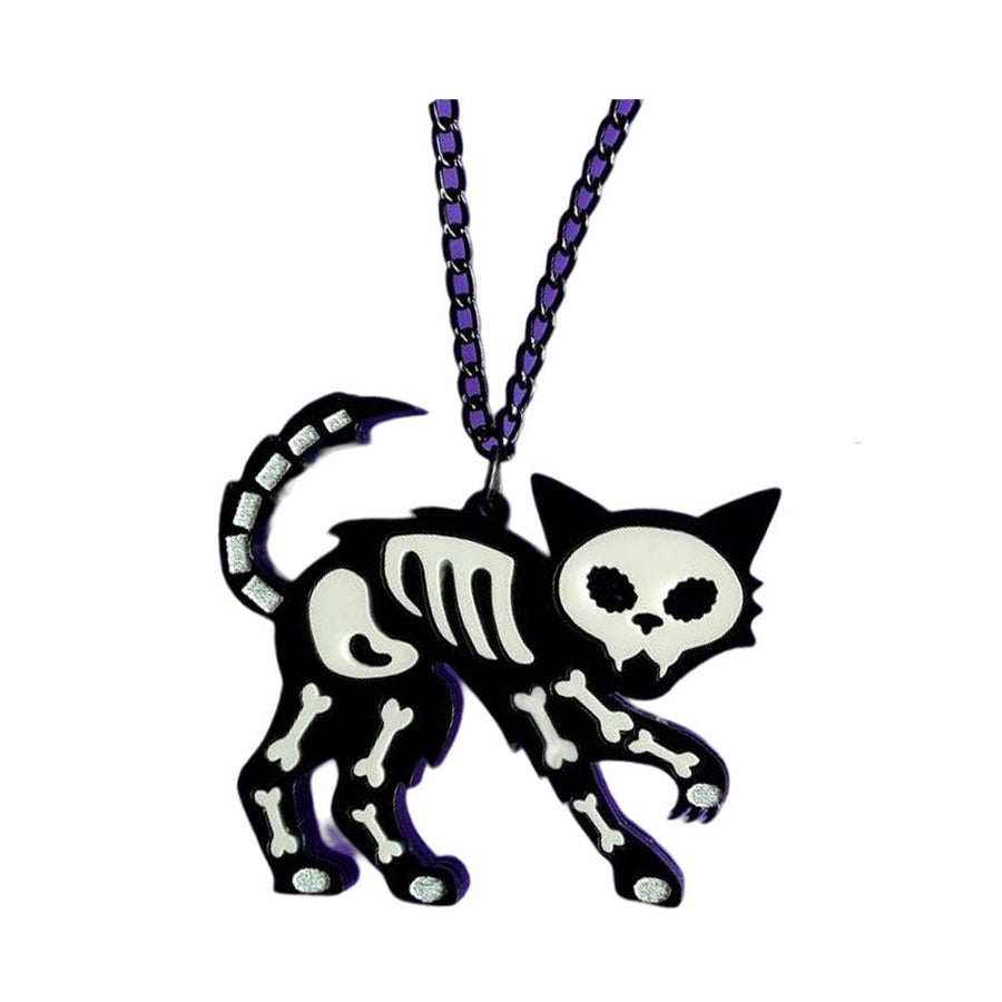 Skeleton Cat Necklace by Cherryloco Jewellery 1