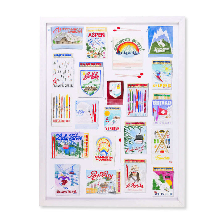 Ski Resort Collection Matchbook Art Print