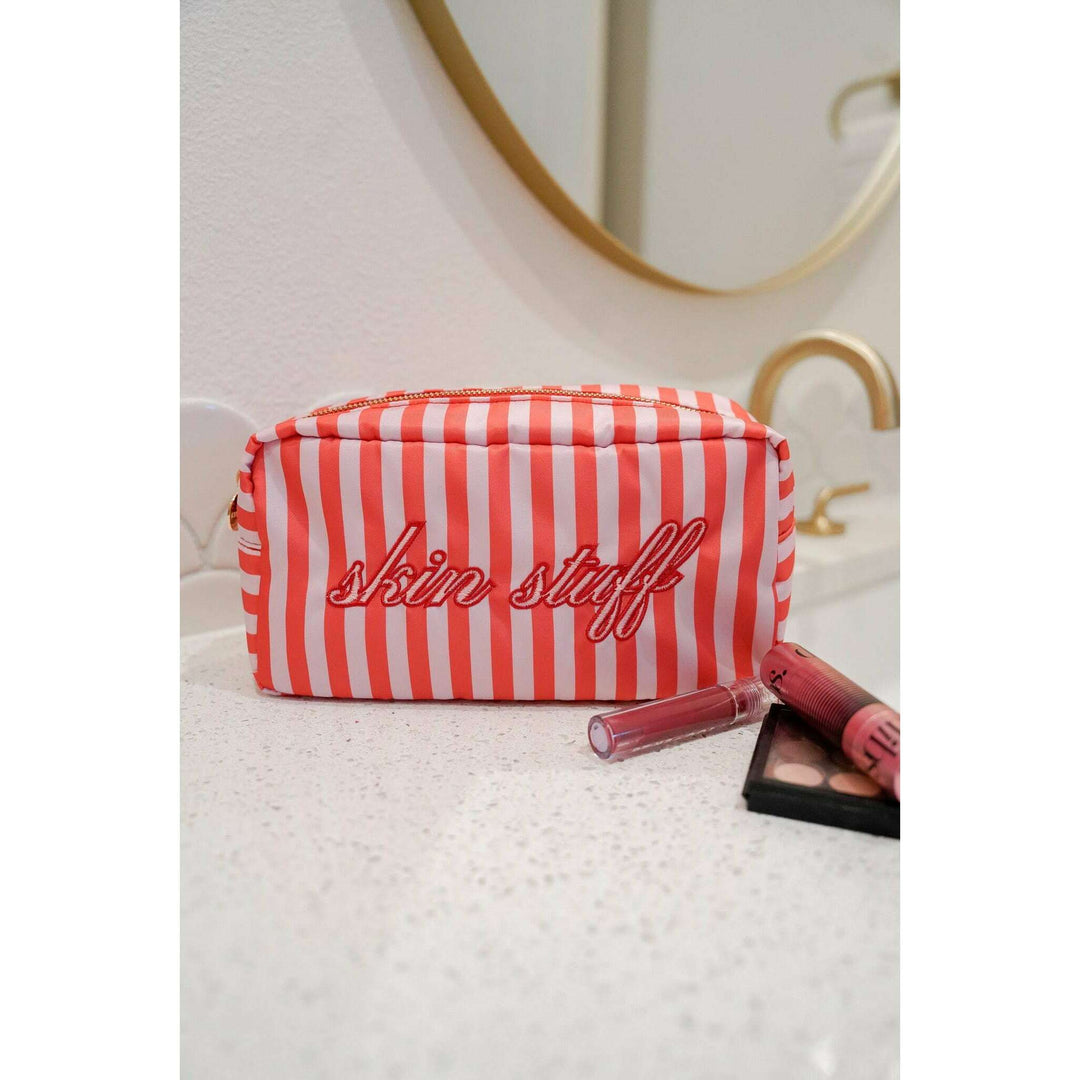 Skin Stuff - Pink & Red Stripes Large Bag