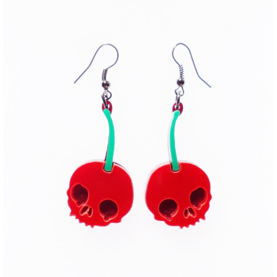 Skull Cherry Earrings by Cherryloco Jewellery