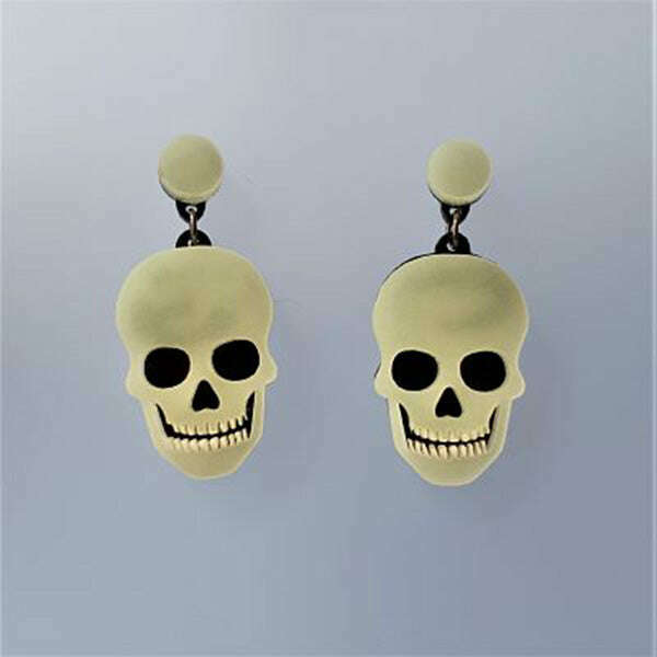 Skull Lights Earrings by Cherryloco Jewellery
